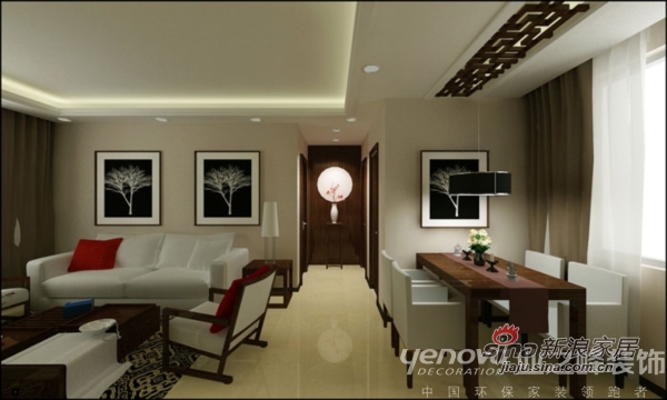 中式 三居 客厅图片来自用户1907696363在富力桃园 靓丽新中式小三居70的分享