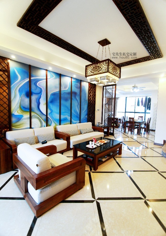 中式 四居 客厅图片来自用户1907659705在【高清】230平空间巧利用空布溪蓝19的分享