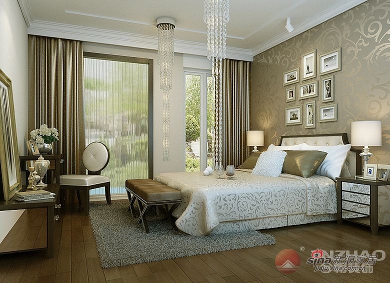 欧式 别墅 卧室图片来自用户2746889121在260平古典奢华大户型别墅88的分享