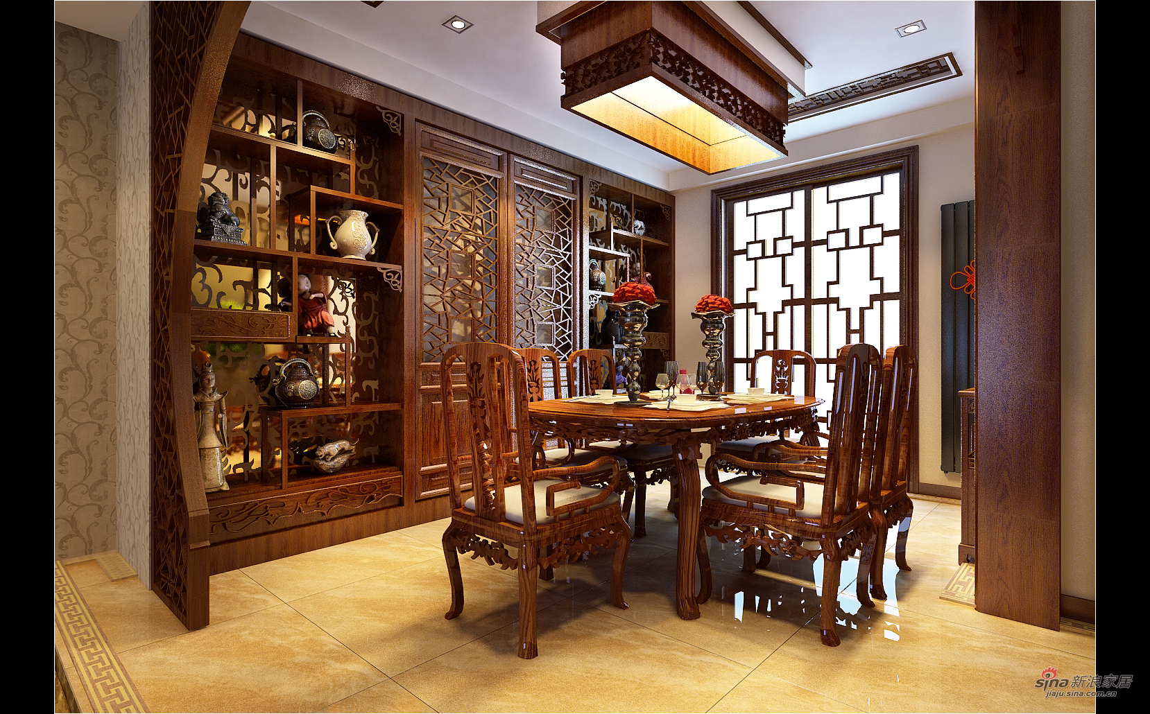 中式 三居 餐厅图片来自用户1907659705在【高清】新中式风格48的分享
