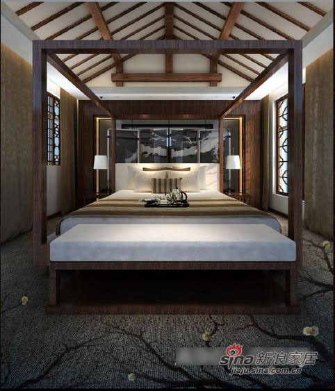 中式 三居 卧室图片来自用户1907659705在创意中式别墅设计78的分享