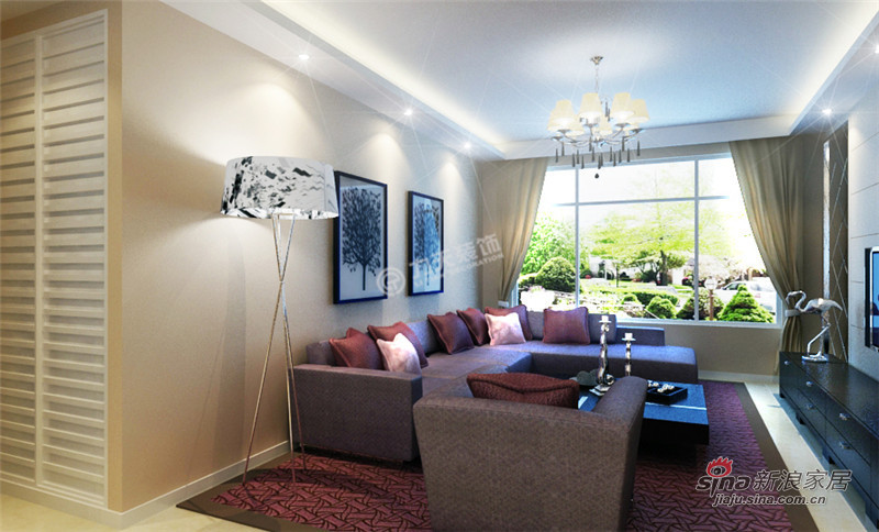 简约 二居 客厅图片来自用户2557010253在南益名仕华庭99平米-两室两厅-现代简约70的分享