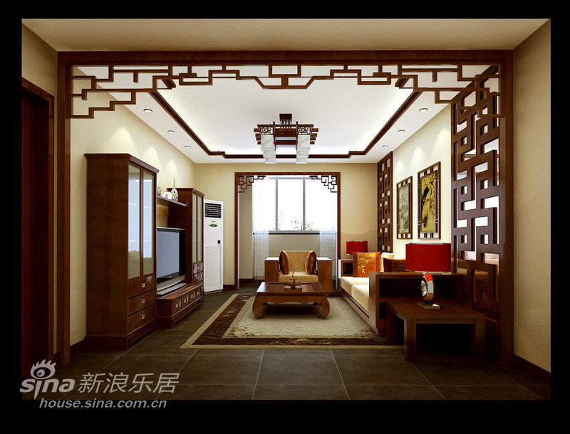 中式 二居 客厅图片来自用户2740483635在现代中式65的分享