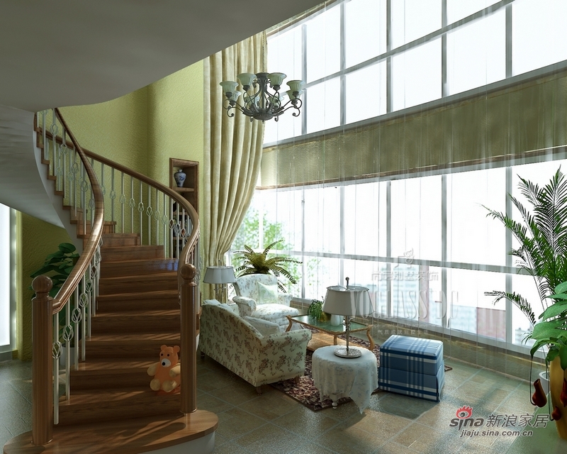 美式 别墅 楼梯图片来自用户1907685403在舒适生活就应该这样17的分享