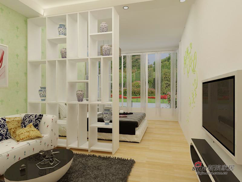 简约 一居 客厅图片来自用户2738813661在打造简约一居时尚田园风91的分享