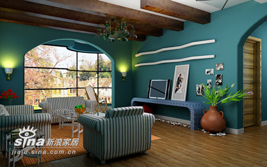 欧式 三居 客厅图片来自用户2746948411在蓝色浪漫——地中海风格14的分享