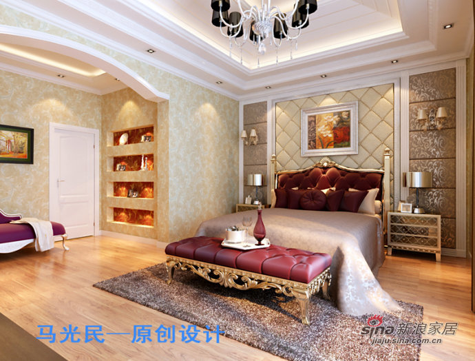 欧式 别墅 卧室图片来自用户2745758987在280平欧式奢华三层别墅设计48的分享