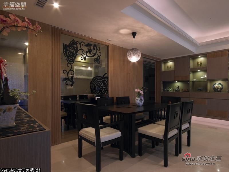 中式 二居 餐厅图片来自幸福空间在【高清】108.9平刻画现代中式禅意居69的分享