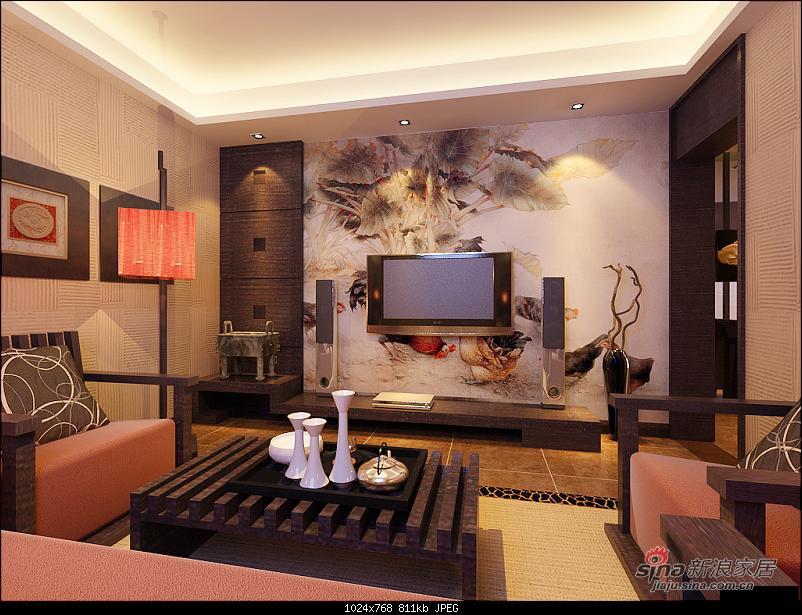 中式 一居 客厅图片来自用户1907662981在6.1万 打造哈尔滨英伦名邸 101平新中式风格59的分享