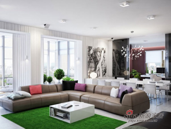 简约 公寓 客厅图片来自用户2737782783在150平宽敞明亮又实用美观公寓64的分享