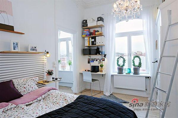 欧式 二居 卧室图片来自用户2745758987在瑞典小公寓巧妙布局56的分享