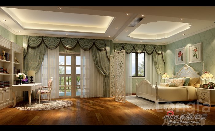 美式 别墅 客厅图片来自用户1907685403在349平美式古典风格别墅设计49的分享