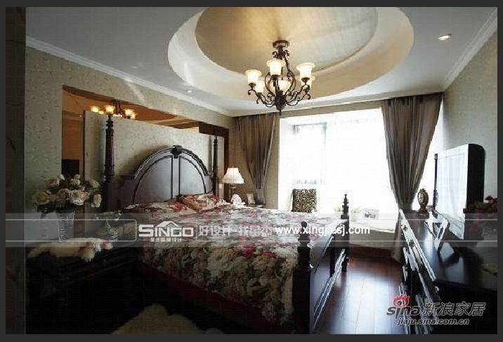 美式 三居 卧室图片来自用户1907685403在别墅设计-空间扩大 美式混搭风格13的分享