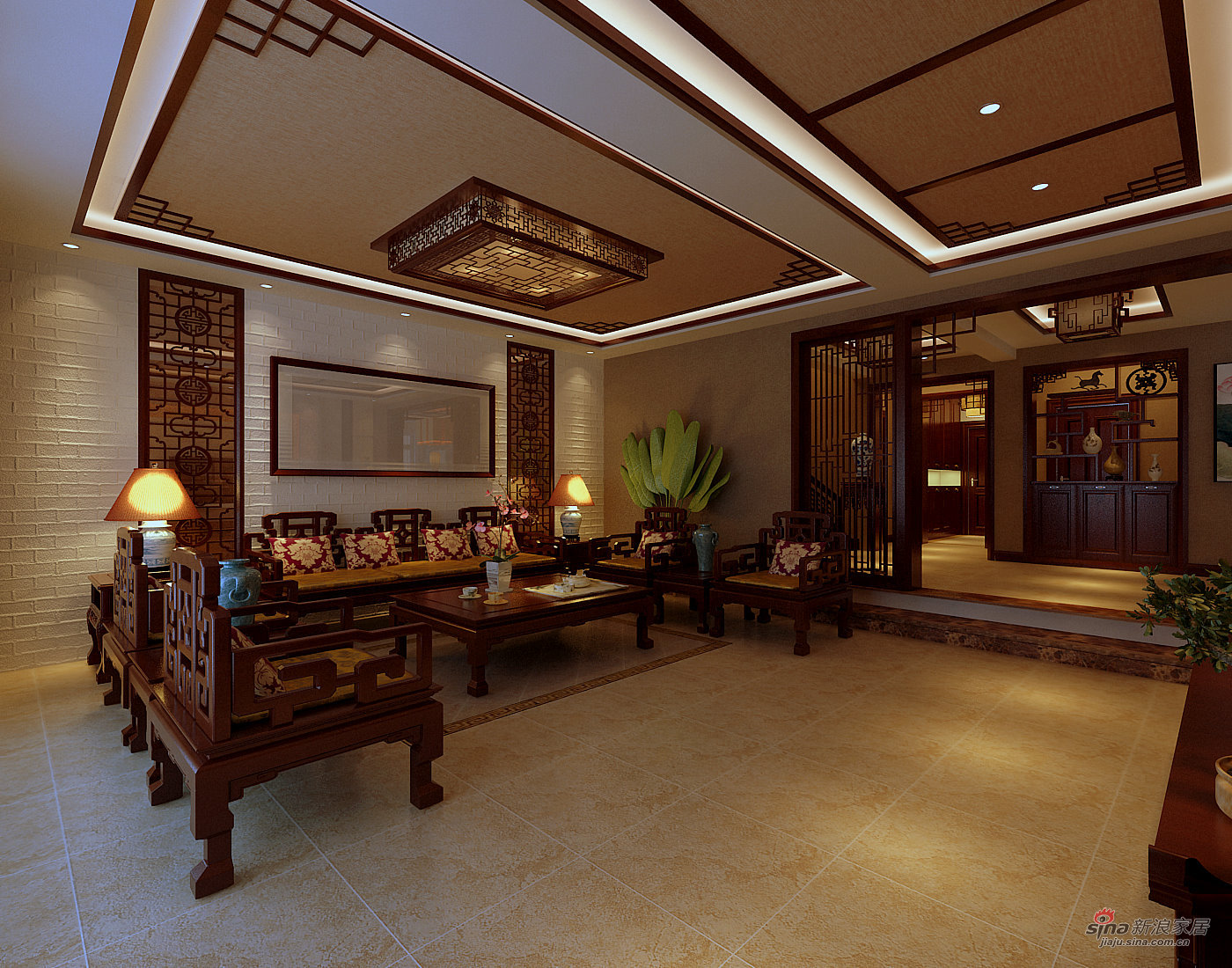 中式 别墅 客厅图片来自用户1907658205在【高清】古典中式惬意的奢华美43的分享