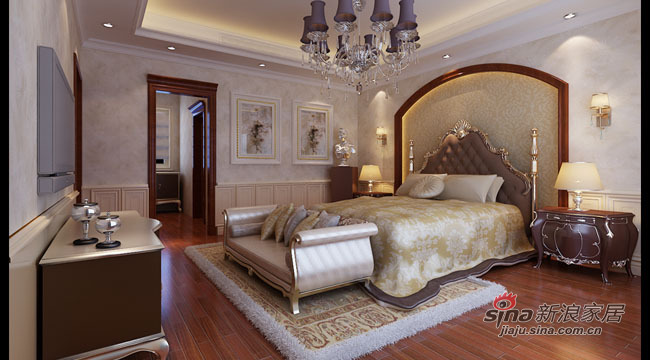 欧式 别墅 卧室图片来自用户2746948411在300平成功人士低调奢华的安逸生活85的分享