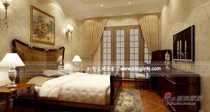 欧式 别墅 卧室图片来自用户2757317061在星杰国际设计 梵高别墅 欧式 350㎡59的分享