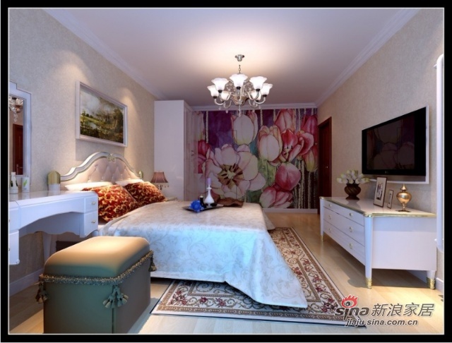 欧式 二居 卧室图片来自用户2746953981在90平米现代简洁又富含欧式风情56的分享