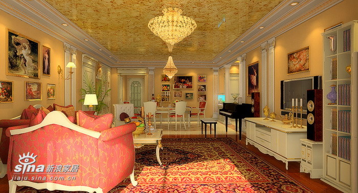 欧式 复式 客厅图片来自用户2746869241在13万欧式古典16的分享