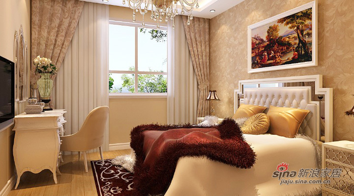 欧式 二居 卧室图片来自用户2746953981在10万打造88平高贵简欧风格25的分享