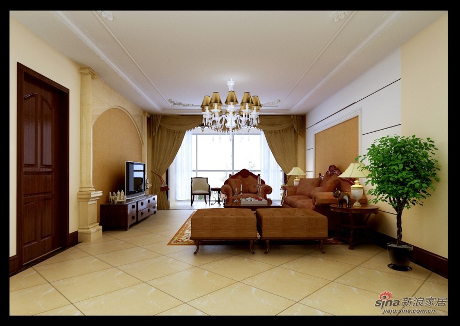 欧式 别墅 客厅图片来自用户2746948411在202平欧式和现代风格融入一体的家居28的分享
