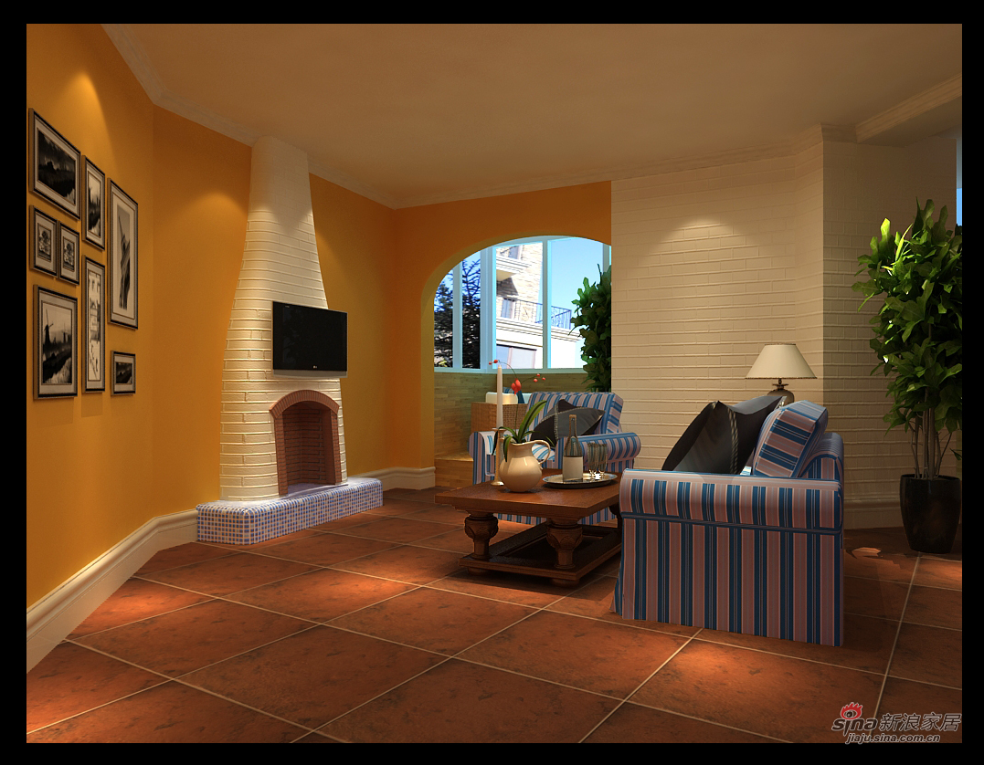 地中海 三居 客厅图片来自用户2756243717在14万完美演绎芳城园170平地中海式三居室39的分享