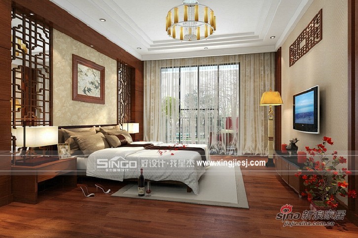 中式 别墅 卧室图片来自用户1907659705在中国古典建筑的设计艺术风格50的分享