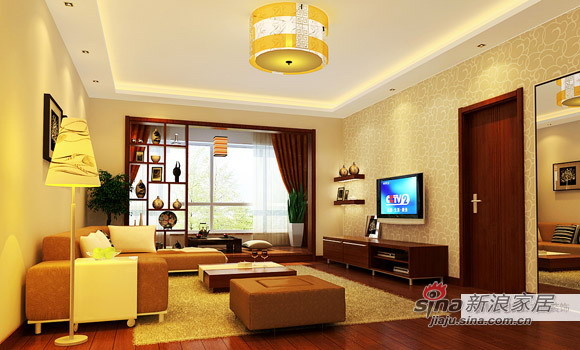 中式 三居 客厅图片来自用户1907661335在天津实创装饰-现代中式风格83的分享