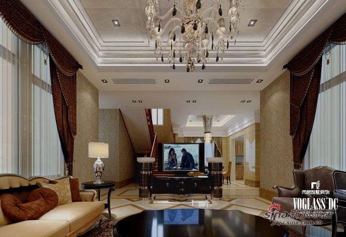 欧式 别墅 客厅图片来自用户2745758987在天津别墅装修样板间_挑空的设计效果图40的分享