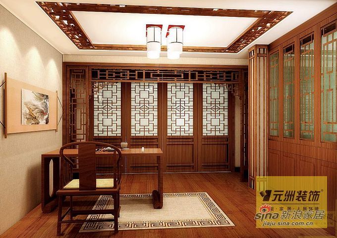 中式 别墅 书房图片来自用户1907659705在古韵馨香元洲装饰装修案例59的分享