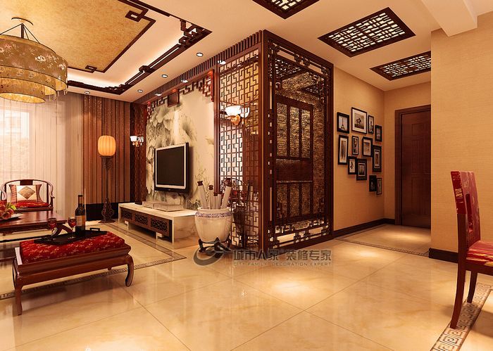 中式 三居 客厅图片来自城市人家犀犀在天津城市人家 中式风情51的分享