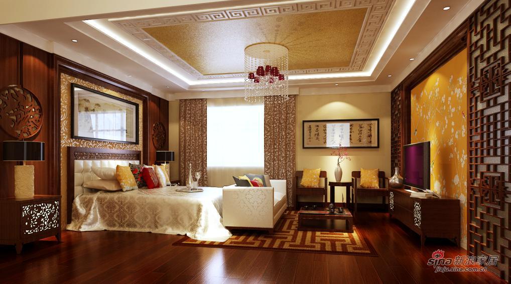 中式 别墅 卧室图片来自用户1907661335在今朝装饰7.2万打造160平米中式装修风格家居36的分享