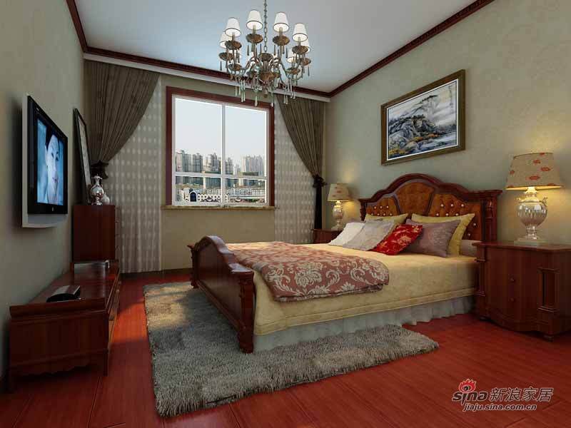中式 三居 卧室图片来自用户1907661335在2.6万装75㎡松榆西里新中式三居64的分享