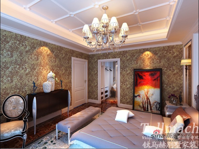 欧式 别墅 卧室图片来自用户2772873991在48万打造500平新欧式风格别墅设计86的分享