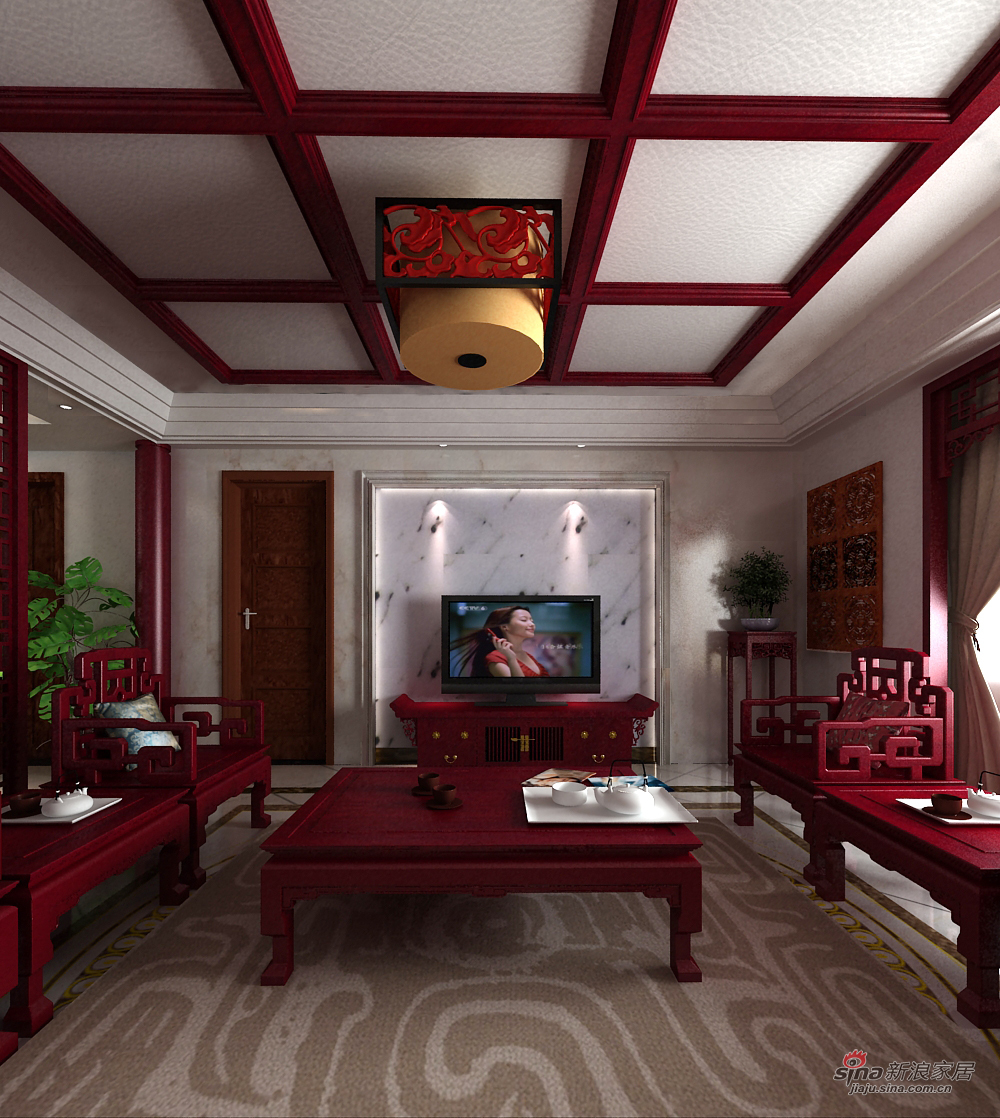 中式 四居 客厅图片来自用户1907696363在中国风37的分享