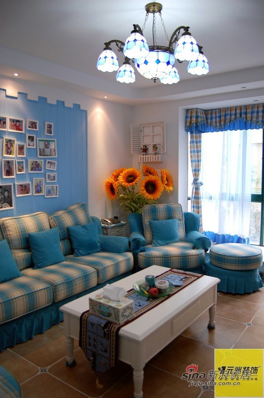 地中海 二居 客厅图片来自用户2756243717在实景装修地中海风格，7万精装96平米二居76的分享