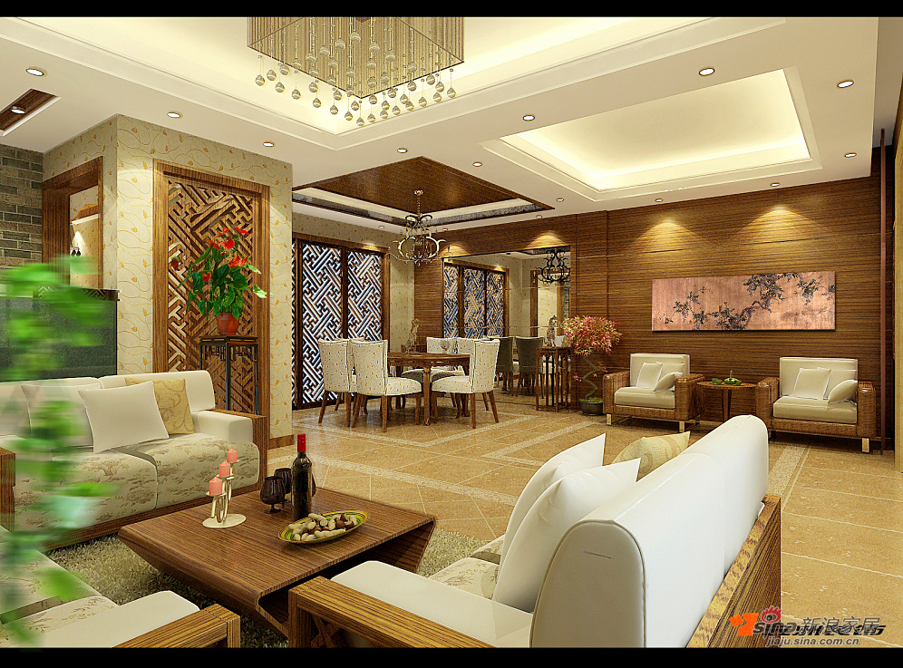 中式 四居 客厅图片来自用户1907659705在170平打造新中式文化气息家园88的分享