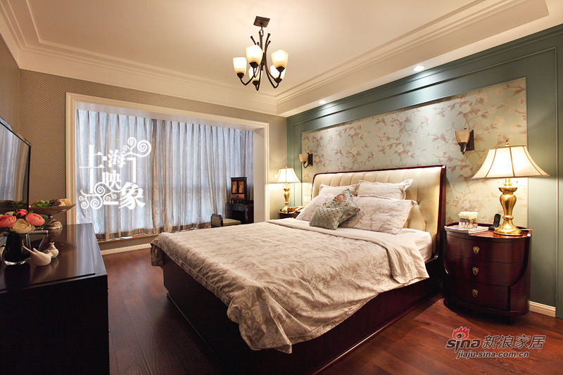 美式 三居 卧室图片来自上海映象设计-无锡站在【高清】半包15万装143平浓情巧克力38的分享