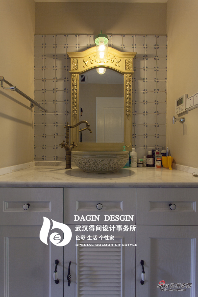 混搭 四居 卫生间图片来自武汉得间设计事务所在【高清】雅趣165平马里奥的梦幻家28的分享