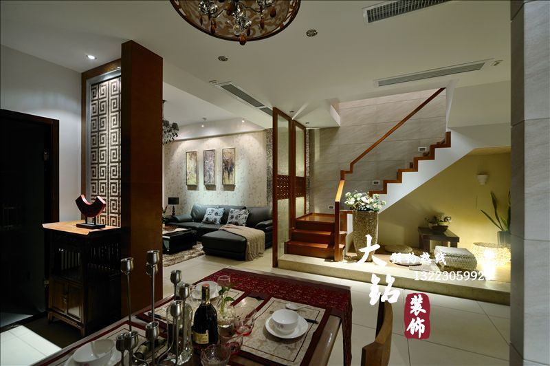 中式 复式 餐厅图片来自用户1907696363在【高清】翡翠城简中式风格家庭装修案例56的分享