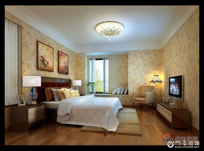 混搭 三居 卧室图片来自用户1907689327在现代简约与中式混搭 170平三口之家的舒适家38的分享