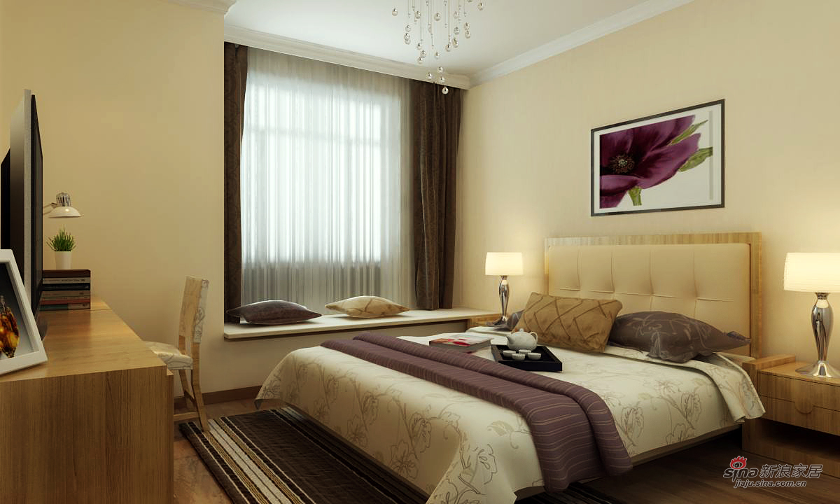 简约 二居 卧室图片来自用户2739153147在天津视窗装-首创福特纳湾90平米36的分享