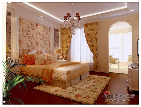 欧式 三居 卧室图片来自用户2745758987在8万铸造现代欧式风格三居室28的分享