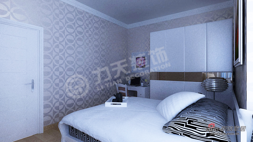 简约 二居 卧室图片来自阳光力天装饰在智蒂山76㎡现代简约50的分享