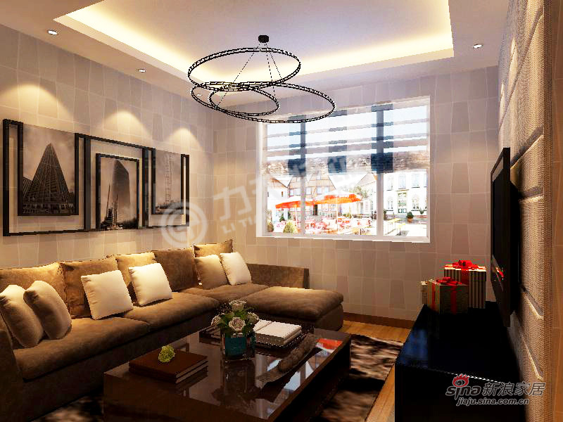 简约 二居 客厅图片来自阳光力天装饰在枫丹天城-2室2厅1卫1厨-现代简约44的分享