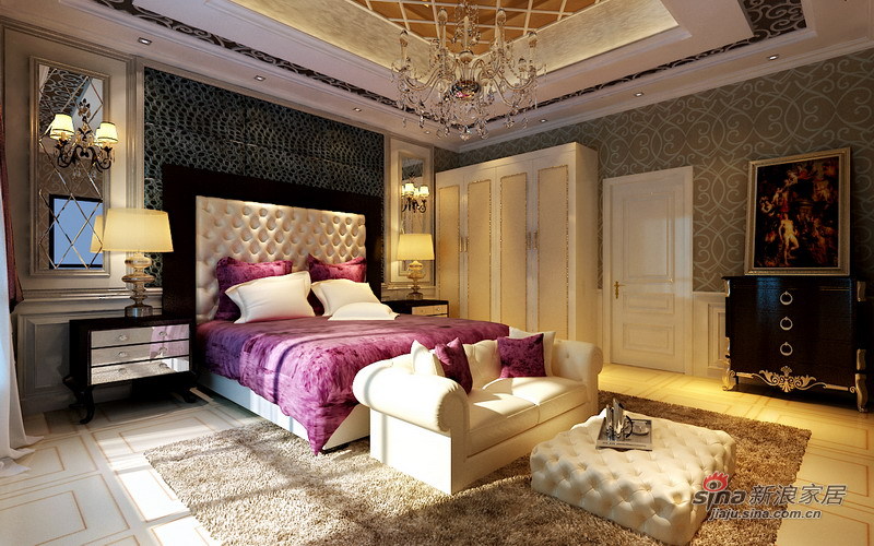 欧式 别墅 卧室图片来自用户2746889121在23万豪华别墅华丽呈现尽显奢华56的分享
