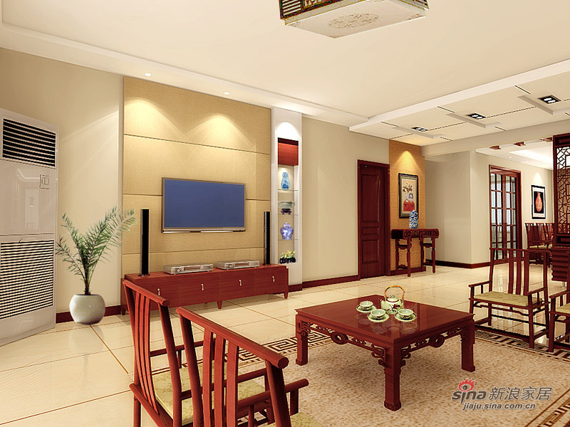 中式 四居 客厅图片来自用户1907659705在176平4居室装修案例84的分享