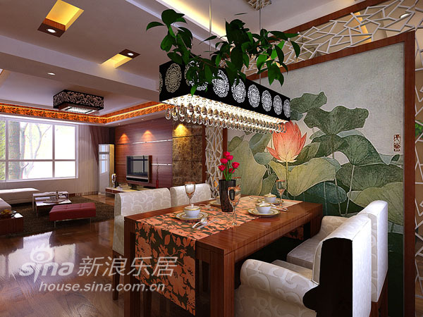 中式 三居 餐厅图片来自用户2757926655在金隅万科 新中式风格96的分享
