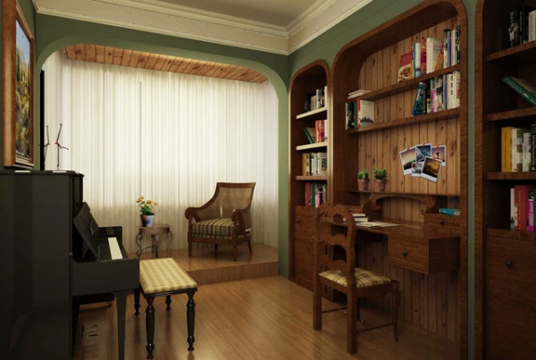 美式 白领 舒适 温馨 自然 80后 高富帅 书房图片来自北京合建装饰在美式跃层公寓的分享