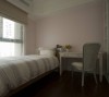 大女儿房与小女儿房几乎是一模一样，除了墙面色彩、窗帘及床单花色的喜好不同外