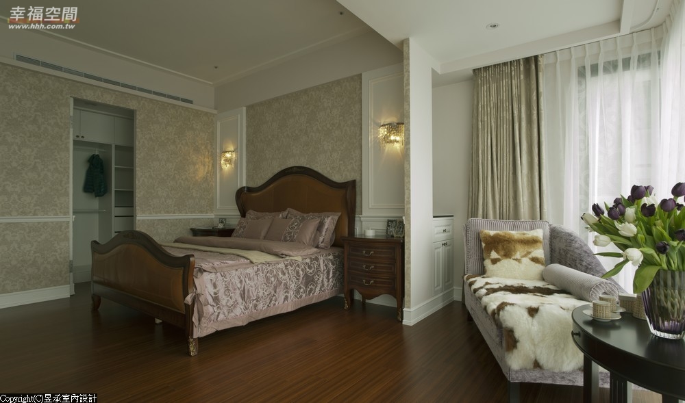 美式 四居 古典 卧室图片来自幸福空间在224平毛胚屋变身美式休闲宅的分享